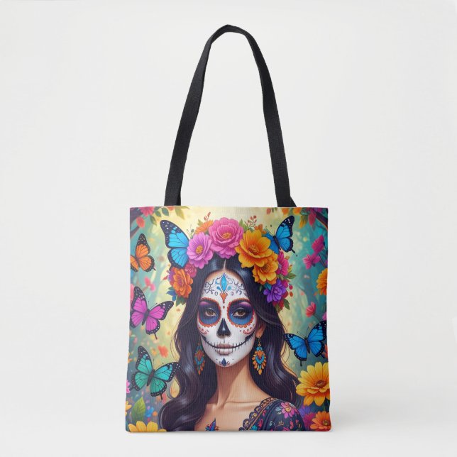 Tote Belo Bolsa de crânio de açúcar (Frente)