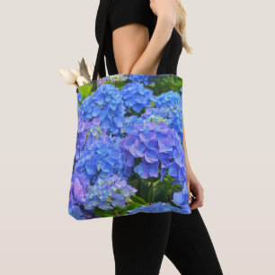 Tote Belo Bolsa de Jardim Azul Hydrangea Flores