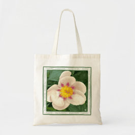 Tote Belo creme e peônia cor-de-rosa na bolsa canvas.