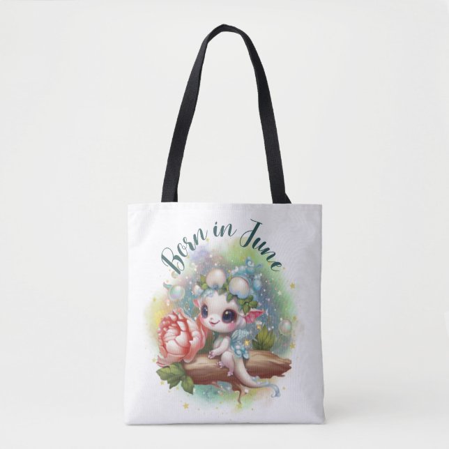 Tote Birthstone June Pearl Dragon Bolsa (Frente)