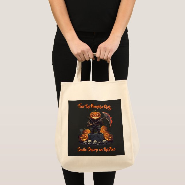 Tote 🖤 Black Pumpkin King Halloween Bolsa 🎃 (Frente (produto))
