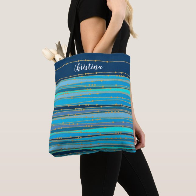 Tote Blue Lagoon Zen | Bolsa com distribuição personali (Close Up)
