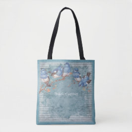 Tote Bluebirds da felicidade - azul Pastel - bolsa