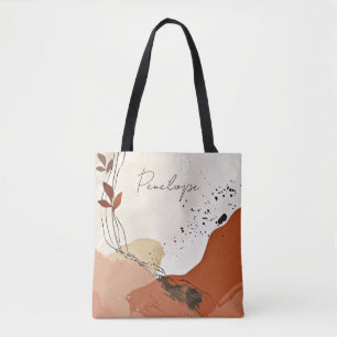 Tote Boho Terracotta Abstrato Bolsa