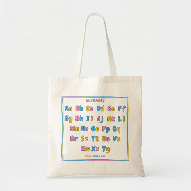 Tote Bolsa ABC Buddy – Cresça Todos os Dias (Frente)
