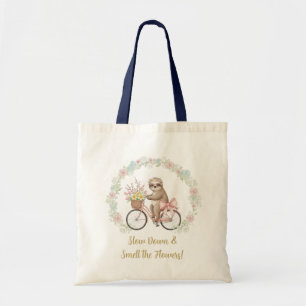 Tote Bolsa Aesthetic de Watercolor Sloth Floral