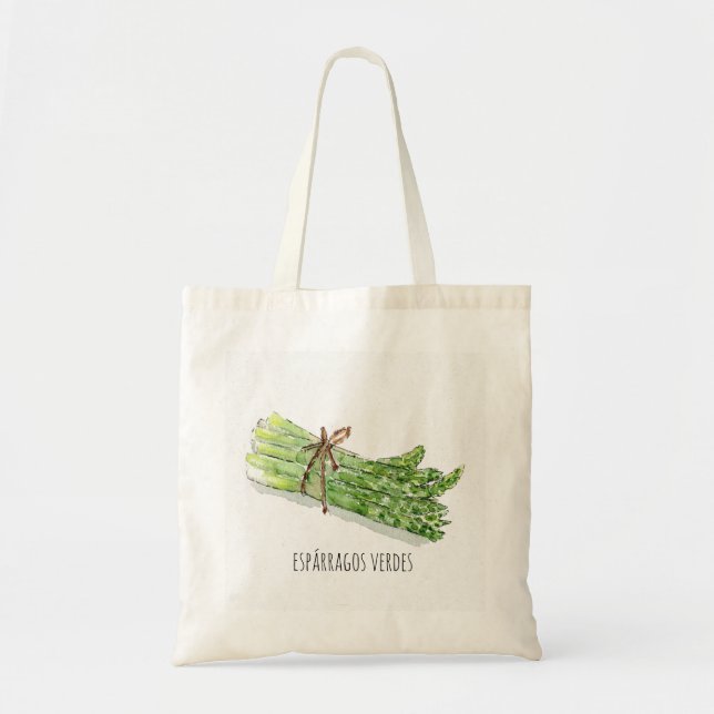 Tote bolsa algodón gigante "espárragos verdes" (Frente)