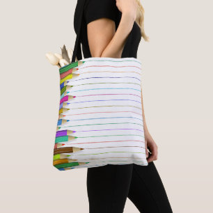 Tote Bolsa All-Over - Linhas Lápis Coloridas