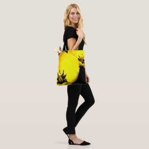 Tote Bolsa Amarela com Estampa de Tulipa