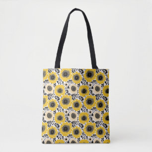 Tote Bolsa Amarela de Flores Totem