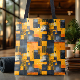 Tote Bolsa Amarela Vibrante Personalizada Abstrata