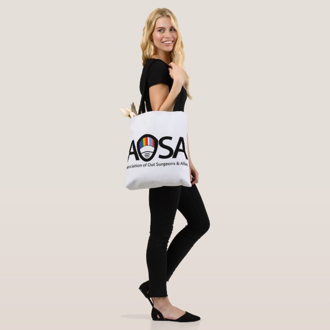 Tote Bolsa AOSA (branco, logotipo lateral) (No(a) Modelo)