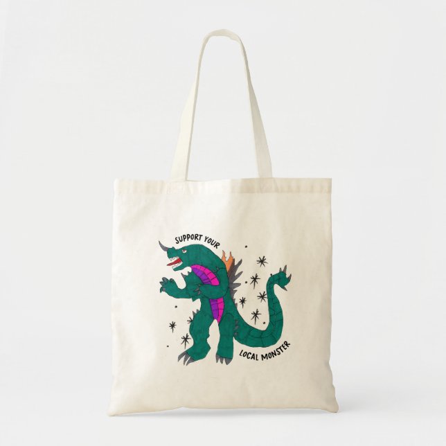 Tote Bolsa "Apoie Seu Monstro Local"  (Frente)