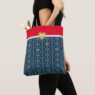 Tote Bolsa azul e vermelho pela poeta Adiela Akoo