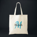 Tote Bolsa B de Tendência Clássica de Monograma Simples<br><div class="desc">Design simples com um monograma personalizado,  primeiro nome e nome</div>