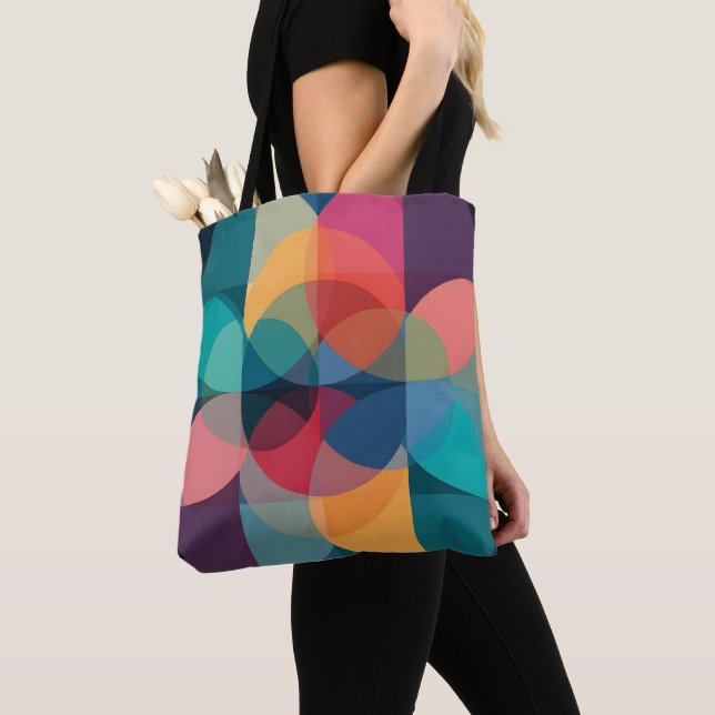 Tote Bolsa Bauhaus Venn Geométrica Abstrata (Close Up)
