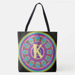 Tote Bolsa BLACK 2 psicedélico grande inicial personali