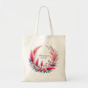 Tote Bolsa Bohemia Rosa Pampas para Madrinhas de Casame