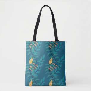 Tote Bolsa Botânica Azulada Única e Bonita