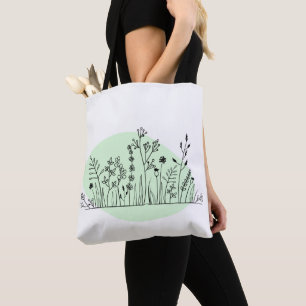 Tote Bolsa Botânica Moderna e Minimalista