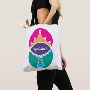 Tote Bolsa Branco da Science Princess (Negrito)