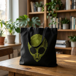 Tote Bolsa Cabeça de Alien Verde