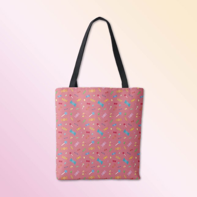 Tote Bolsa Candy Joy Coral Pink (Colorful Candy Everyday Tote Bag.)