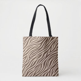 Tote Bolsa Chic Brown e Tan com Listras de Zebra