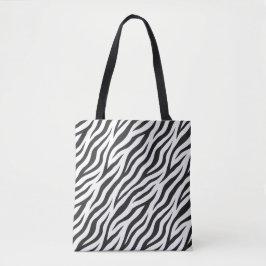 Tote Bolsa Chic Preto e Branco com Estampa de Zebra