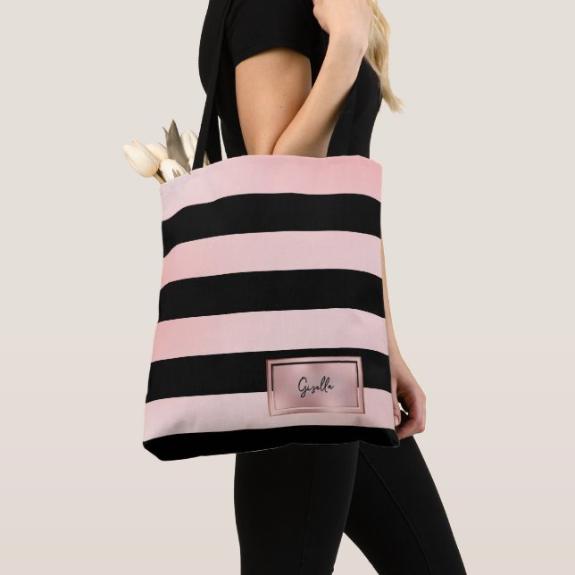 Tote Bolsa Chic Rose Gold Listras (Close Up)