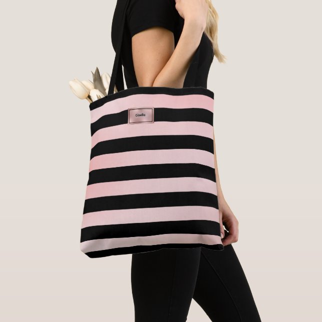 Tote Bolsa Chic Rose Gold Listras (Close Up)