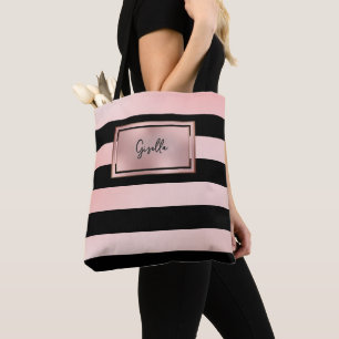 Tote Bolsa Chic Rose Gold Listras