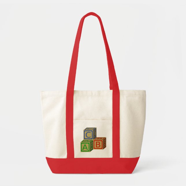 Tote Bolsa com Blocos de Brinquedos de Criança (Frente)