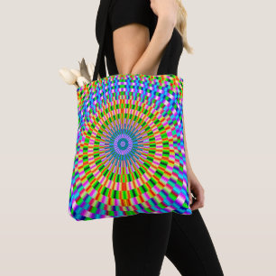 Tote Bolsa com Design de multicoloração circular Mosiac
