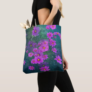 Tote Bolsa com estampa de cosmos e flores silvestres