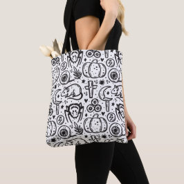 Tote Bolsa com padrão de Halloween.