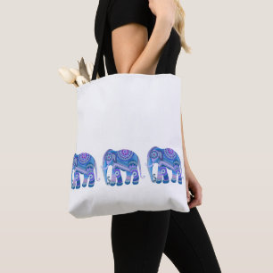 Tote BOLSA com um elefante azul