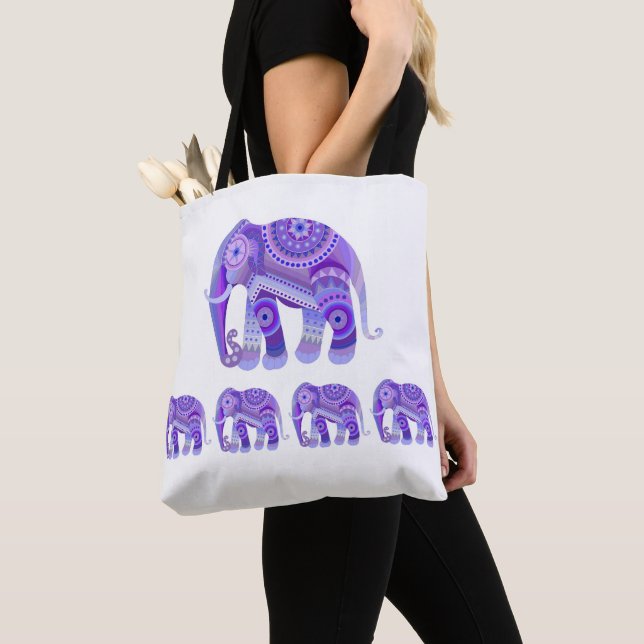 Tote BOLSA com um elefante azul (Close Up)