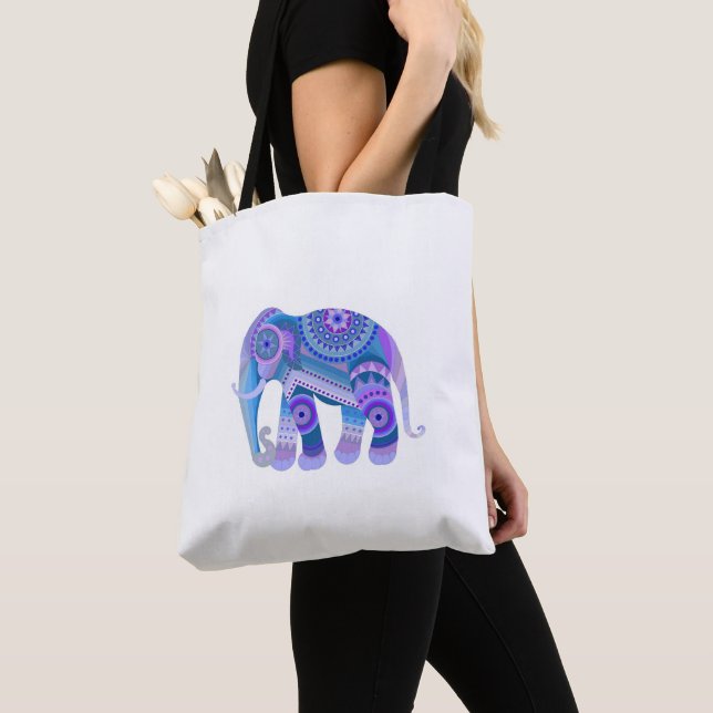 Tote BOLSA com um elefante azul (Close Up)