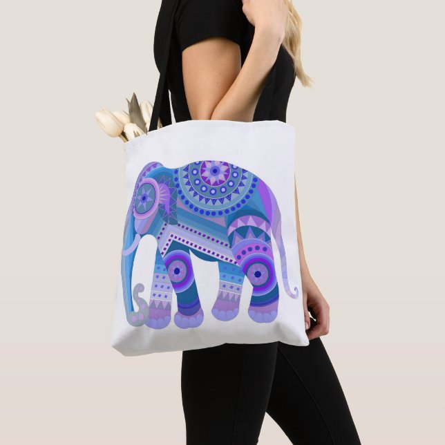 Tote BOLSA com um elefante azul (Close Up)
