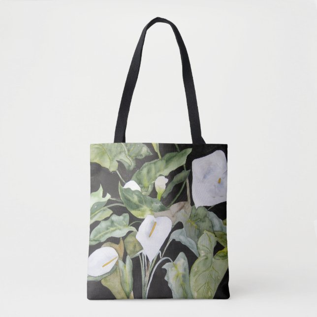 Tote Bolsa con acuarela de alcatraces (Frente)