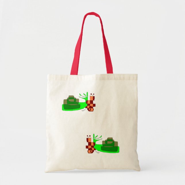 Tote bolsa con dos caracoles verdes (Frente)