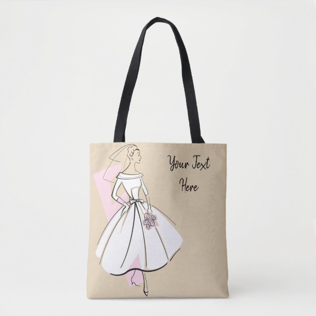 Tote Bolsa cor-de-rosa para a Noiva Neutra (Frente)