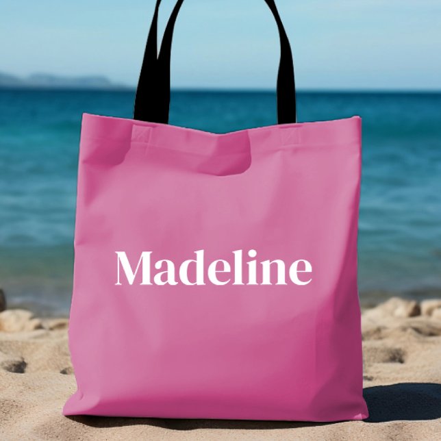 Tote Bolsa cor-de-rosa personalizado para solteiros (Criador carregado)