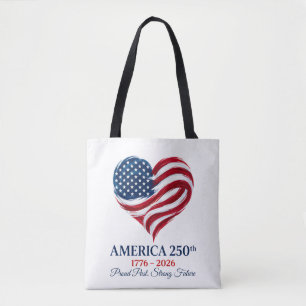 Tote Bolsa Coração da Bandeira do 250º Aniversário da A