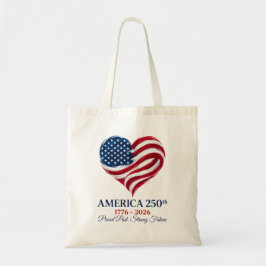 Tote Bolsa Coração da Bandeira do 250º Aniversário da A