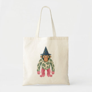 Tote Bolsa Cute Chimpanzé com Chapéu de Feiticeiro
