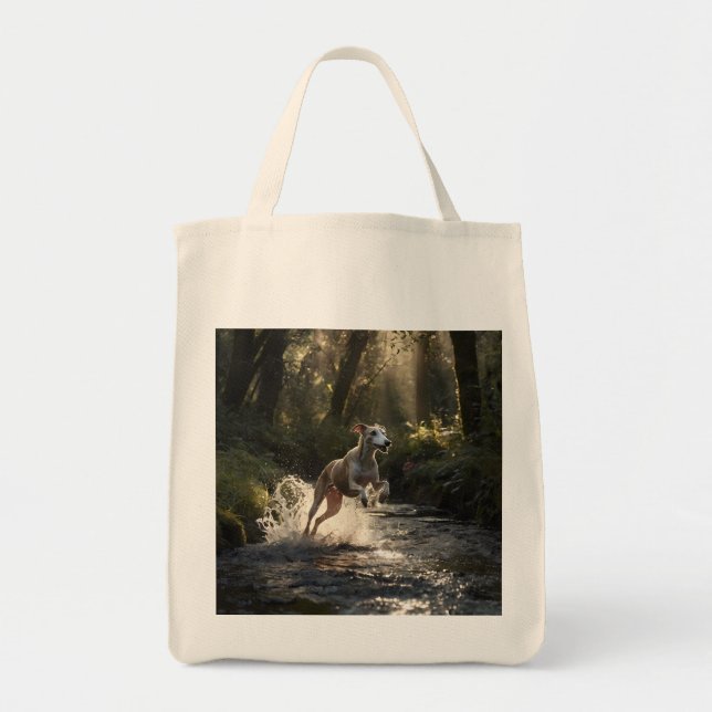 Tote Bolsa da Grocería Elegante Whippet (Frente)