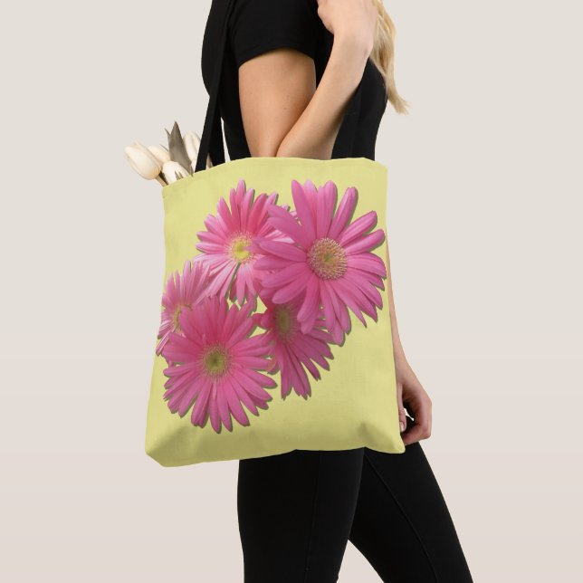Tote Bolsa - Dark Pink Gerbera Daisies (Close Up)