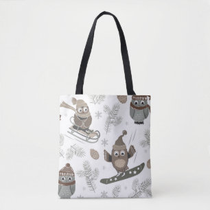 Tote Bolsa das Corujas de Natal
